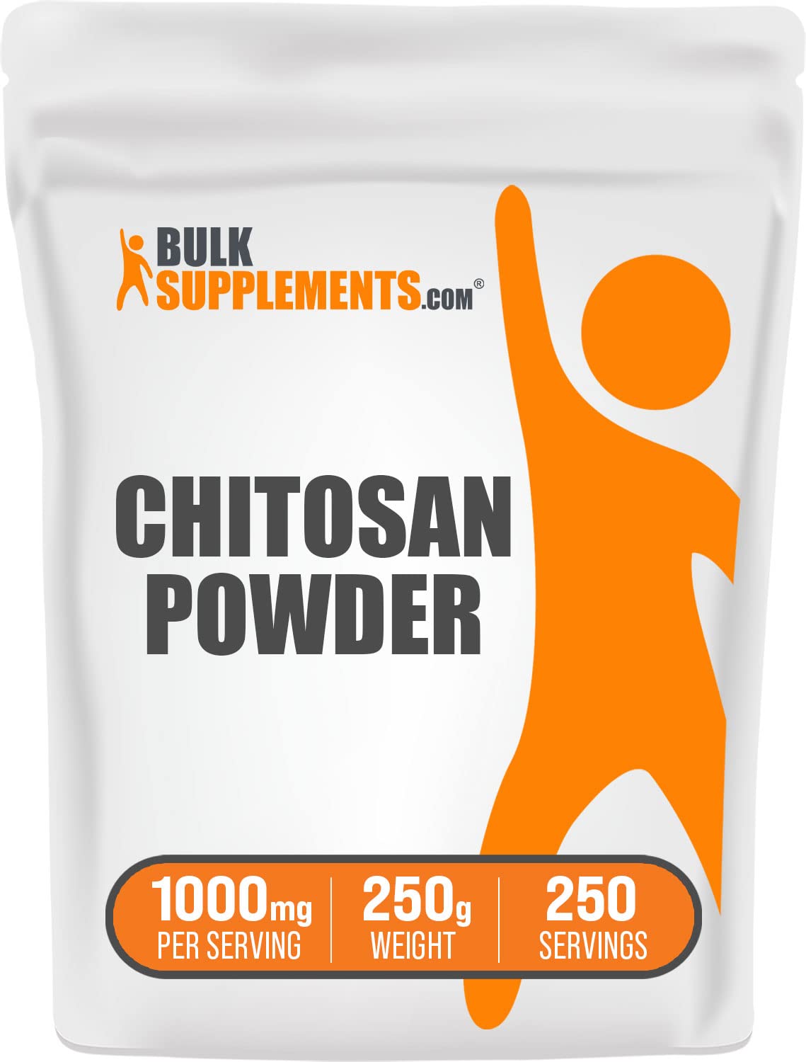 BulkSupplements.com Chitosan Powder - Chitosan 1000mg Chitosan Supplements - Food Grade Gluten Free & Soy Free 1000mg per Serving 250g (8.8 oz) (Pack of 1)