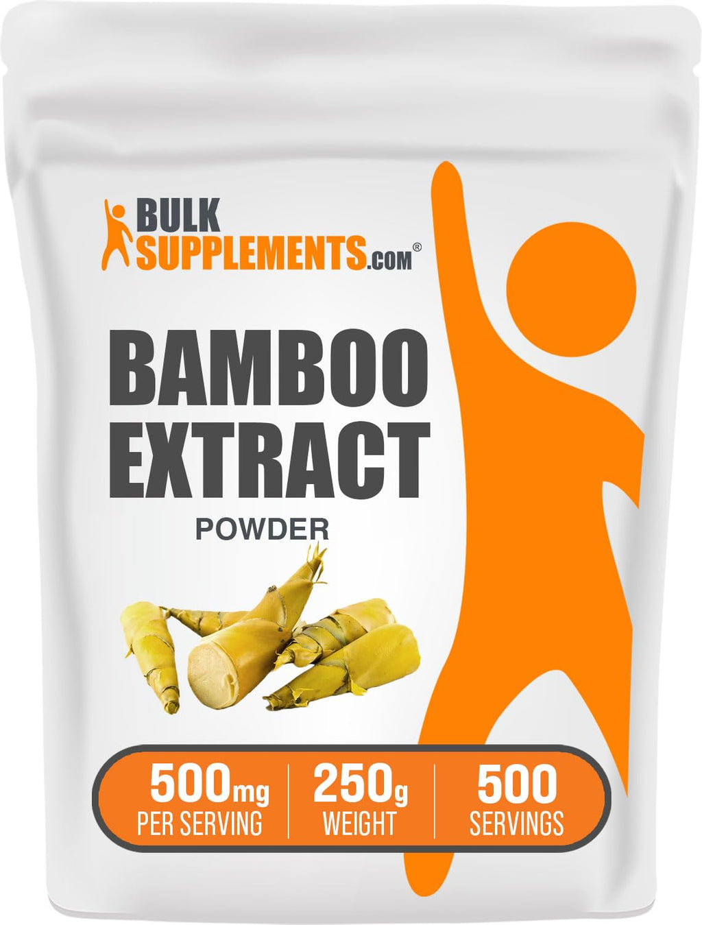 BulkSupplements.com Bamboo Extract Powder - Silica Supplements Bamboo Powder - Bamboo Supplement Herbal & Gluten Free 500mg per Serving 250g (8.8 oz) (Pack of 1)