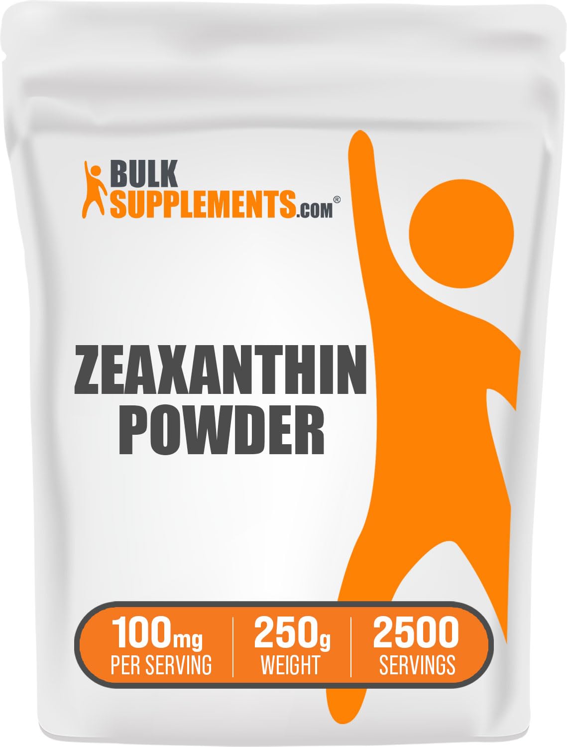 BulkSupplements.com Zeaxanthin Powder - Zeaxanthin Supplements from Marigold Flower Extract - Gluten Free 100mg (Zeaxanthin 5mg) per Serving 250g (8.8 oz) (Pack of 1)