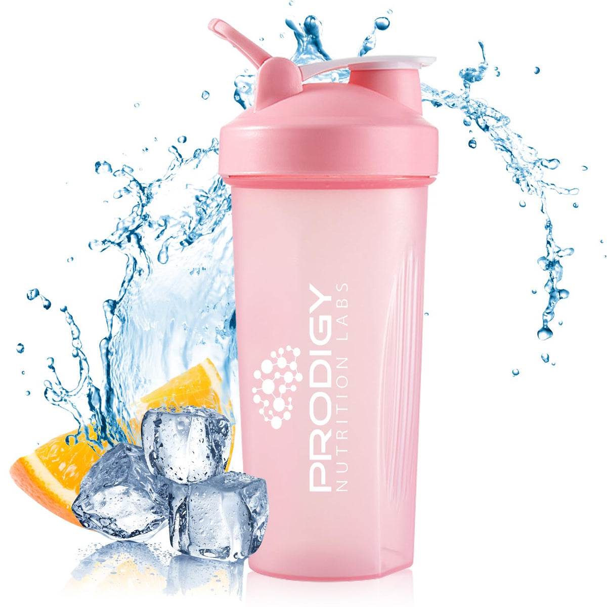 Protein Shaker 20oz Large Shaker Bottle Perfect for Workout Supplements Protein powder Sports drinks BCAAS Meal Replacement BPA Free Fitness Enthusiasts Athletes - Pink