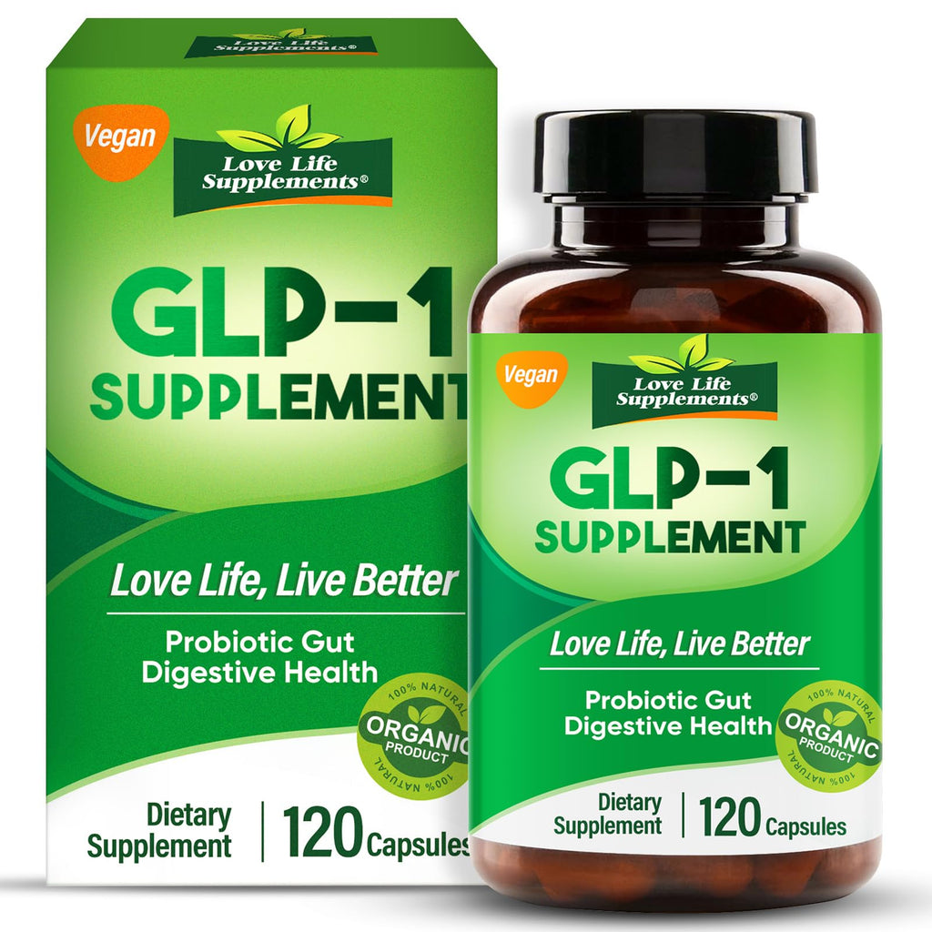 Love Life Supplements GLP-1 Supplement GLP-Activate with CFU Multi-Strain Probiotics + Prebiotics Energy & Overall Health Naturally Formulated for Gut 120 Capsules