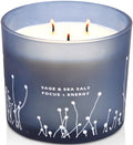Handmade White Sage Sea Salt candle