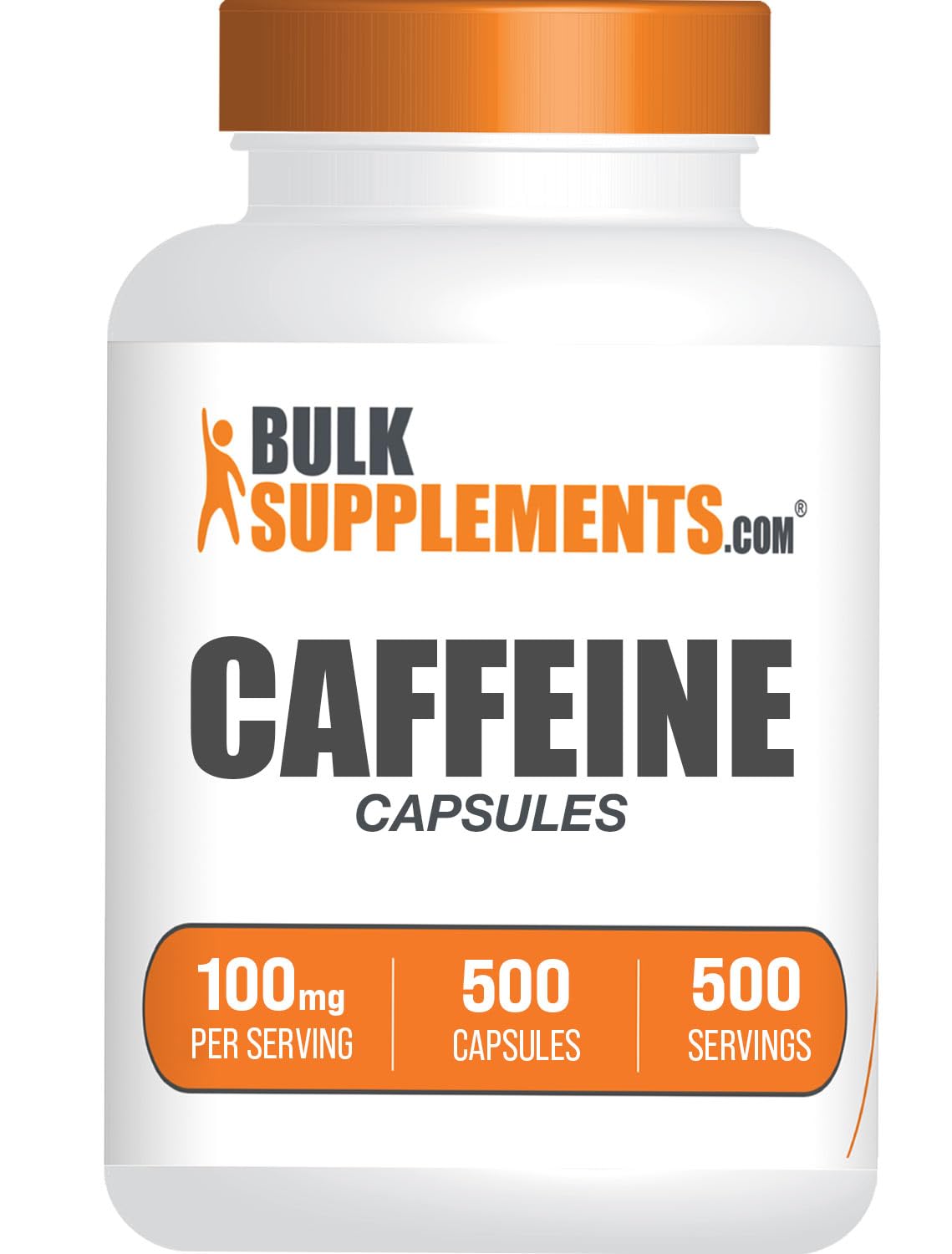 BulkSupplements.com Caffeine 100mg Capsules - Caffeine Supplements Caffeine Pills 100mg - for Energy Support 1 Caffeine Capsule per Serving 500 Capsules (Pack of 1)