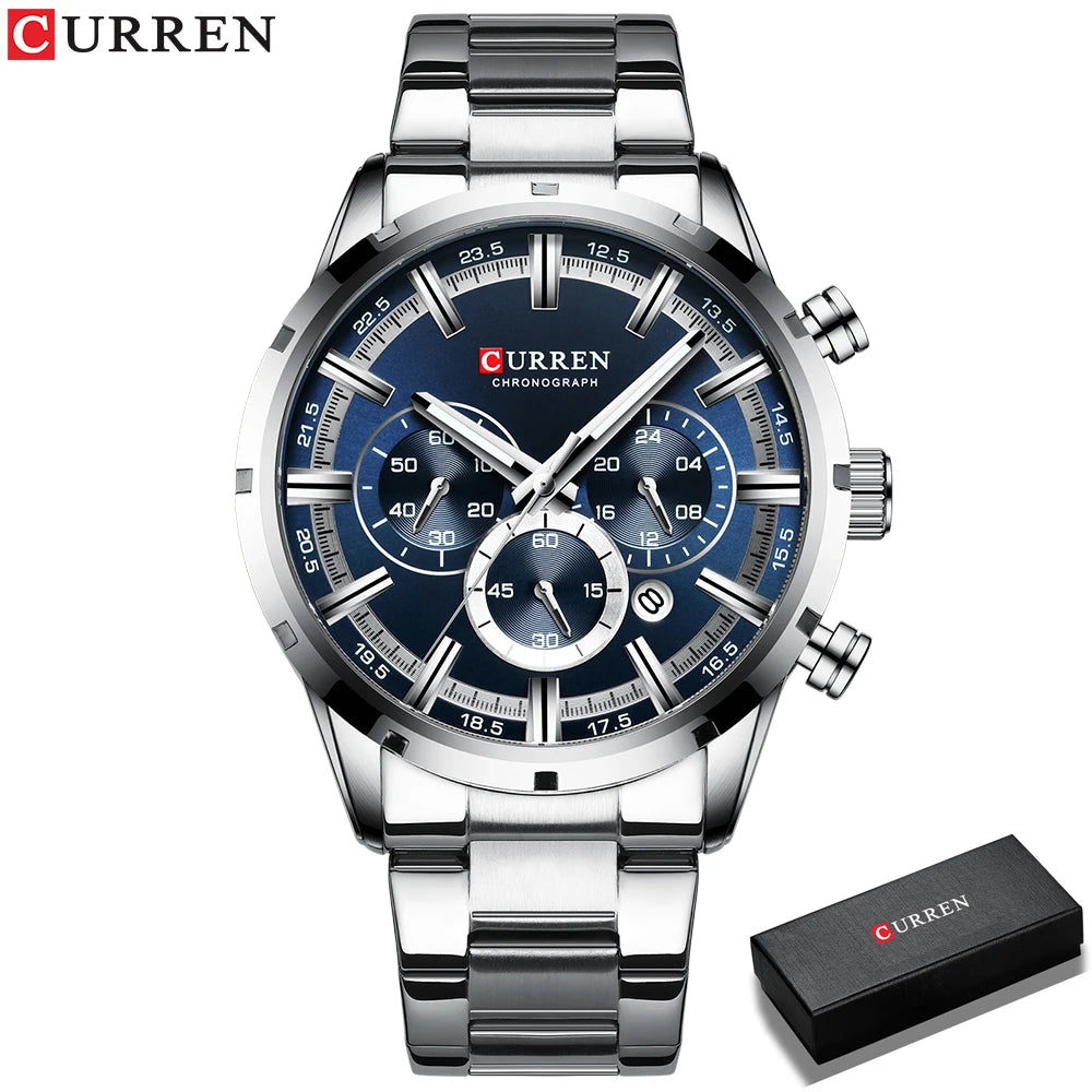 Men's Stainless Steel Chronograph Quartz Wristwatch