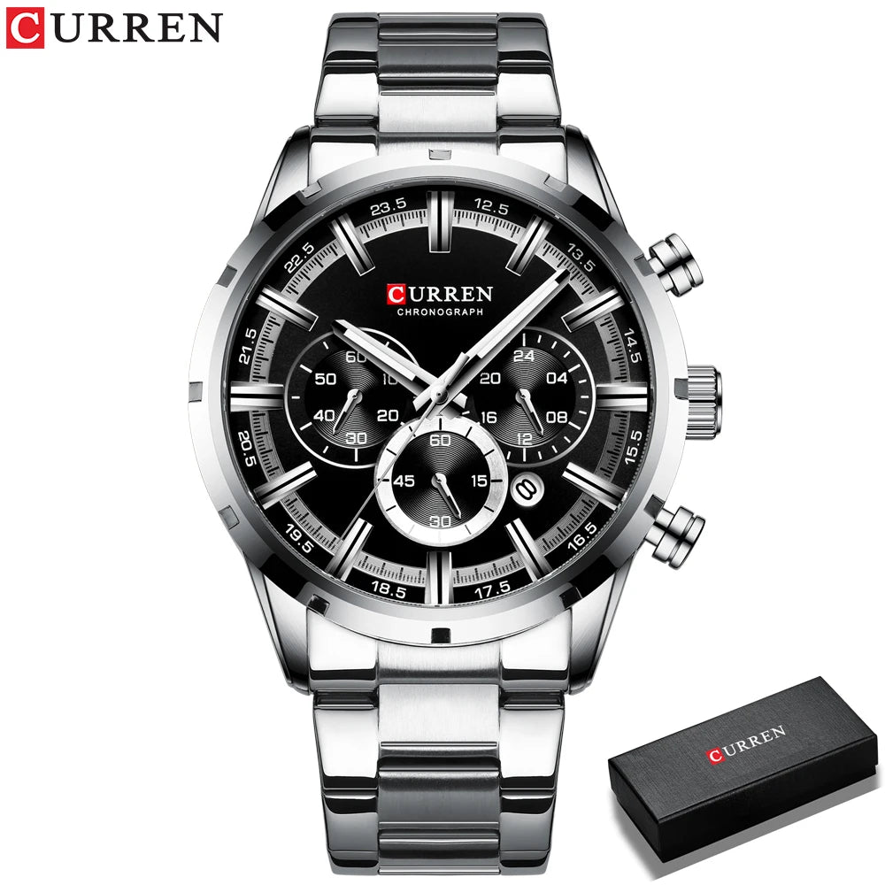 Men's Stainless Steel Chronograph Quartz Wristwatch