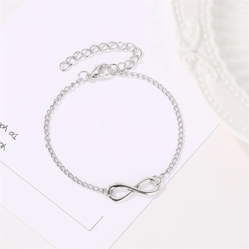 Women's Zinc Alloy Infinity Charm Chain Bracelet
