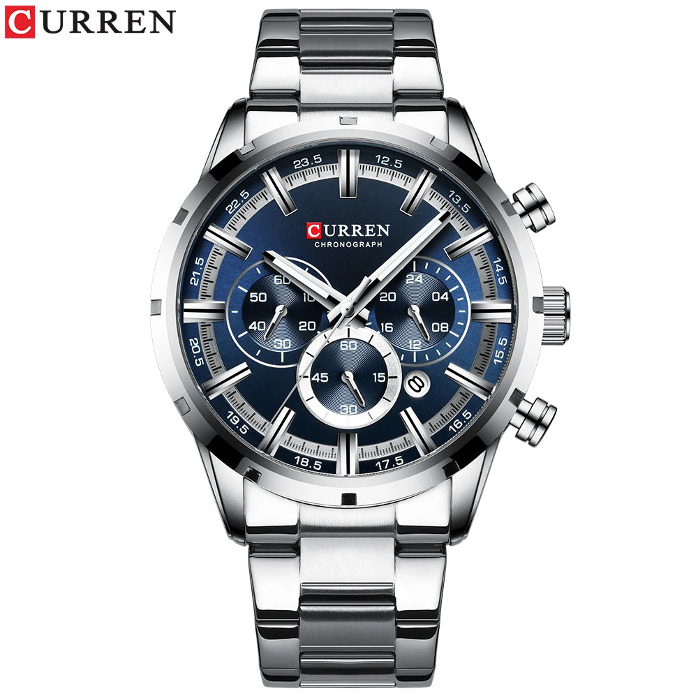 Men's Stainless Steel Chronograph Quartz Wristwatch