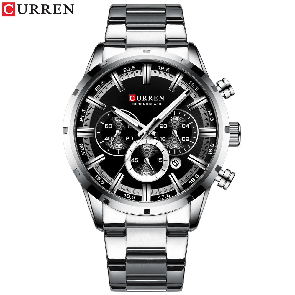 Men's Stainless Steel Chronograph Quartz Wristwatch