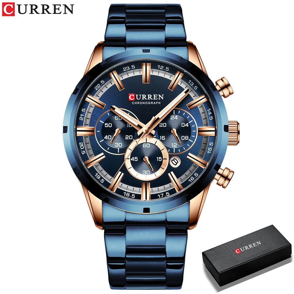 Men's Stainless Steel Chronograph Quartz Wristwatch