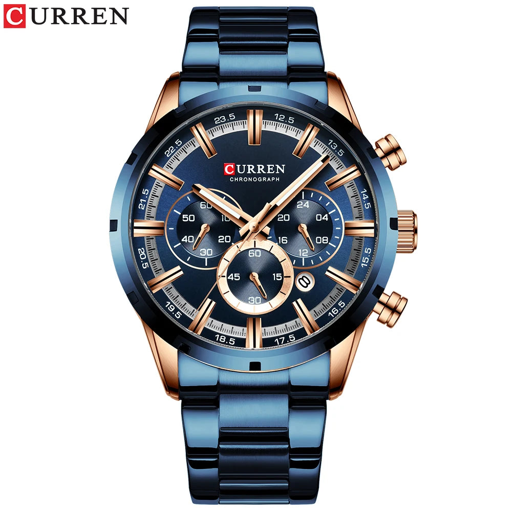Men's Stainless Steel Chronograph Quartz Wristwatch