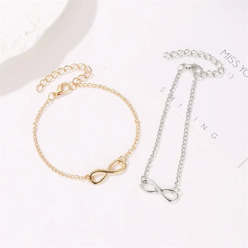 Women's Zinc Alloy Infinity Charm Chain Bracelet