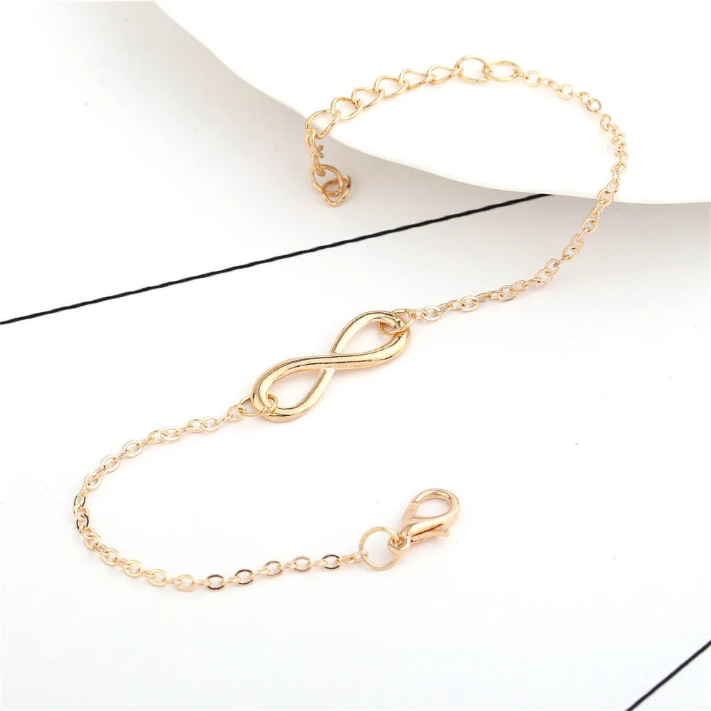 Women's Zinc Alloy Infinity Charm Chain Bracelet