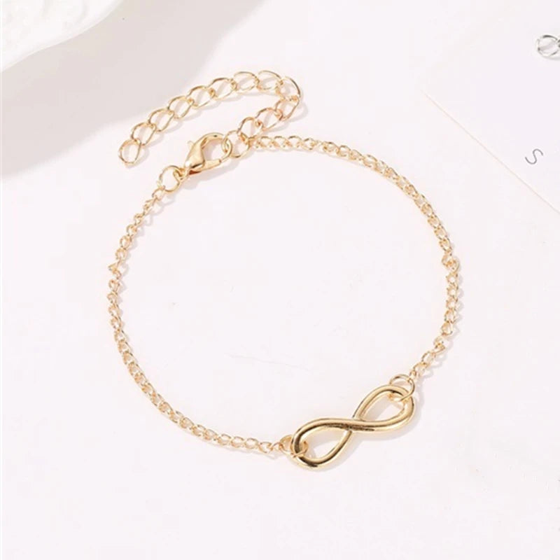 Women's Zinc Alloy Infinity Charm Chain Bracelet