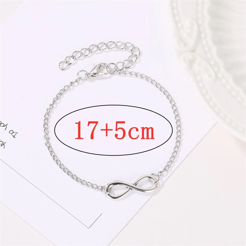 Women's Zinc Alloy Infinity Charm Chain Bracelet
