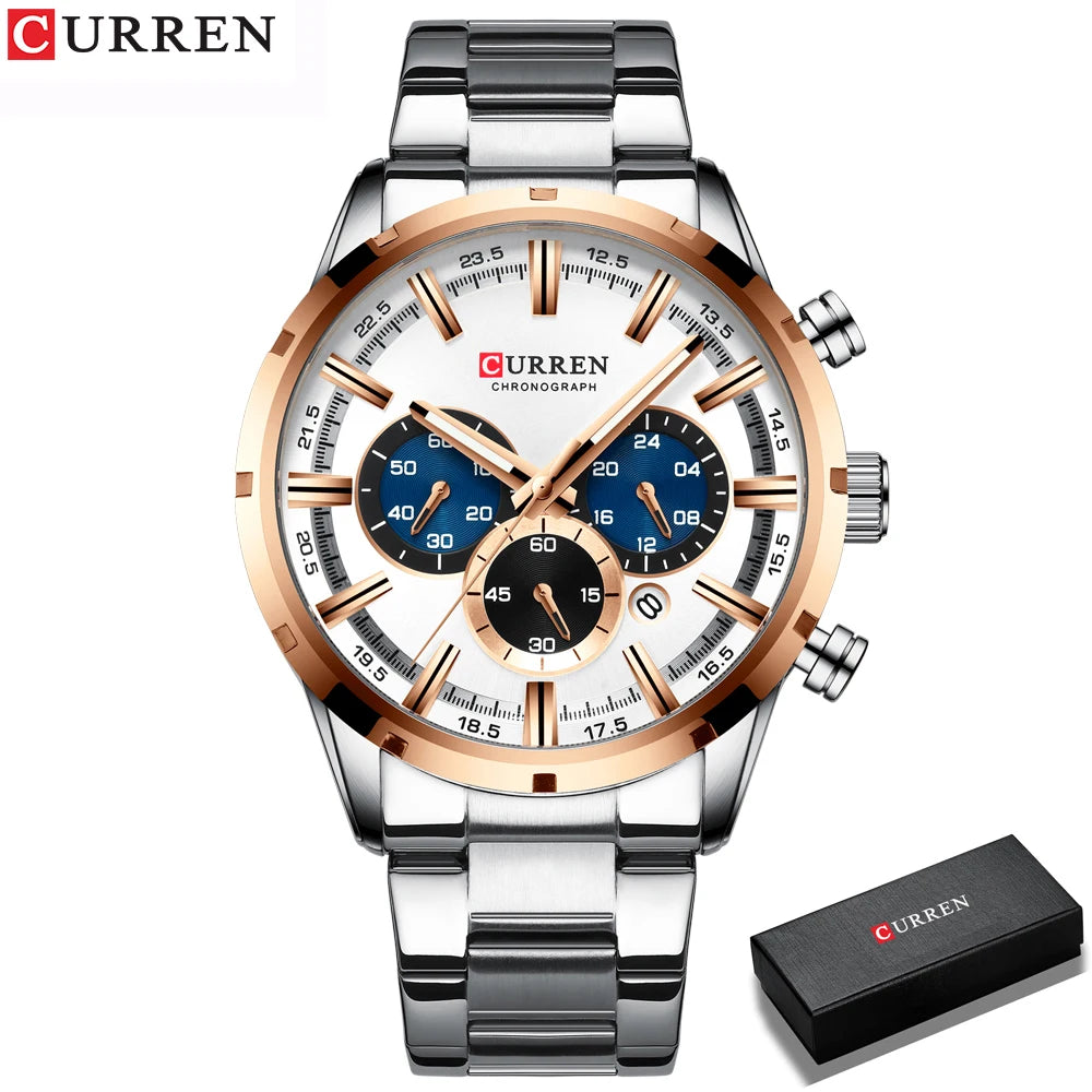 Men's Stainless Steel Chronograph Quartz Wristwatch