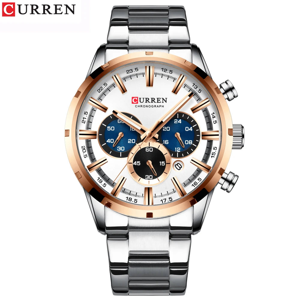 Men's Stainless Steel Chronograph Quartz Wristwatch
