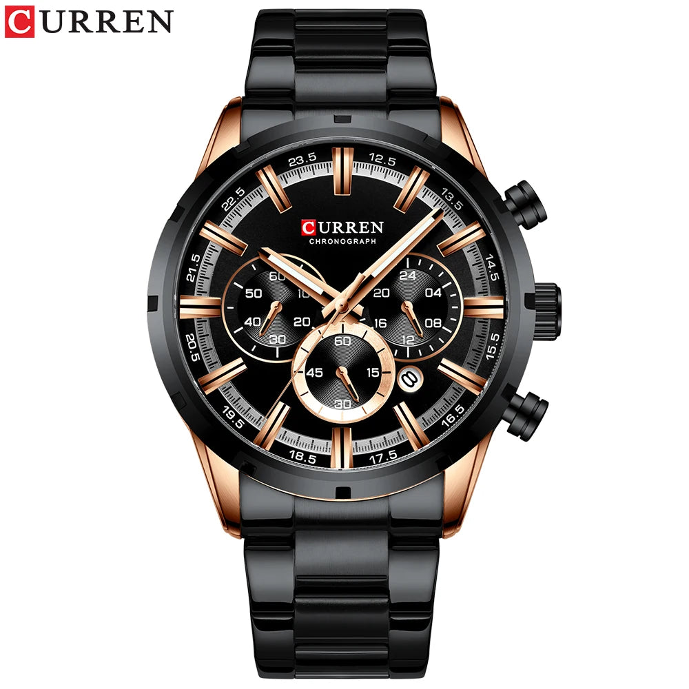 Men's Stainless Steel Chronograph Quartz Wristwatch