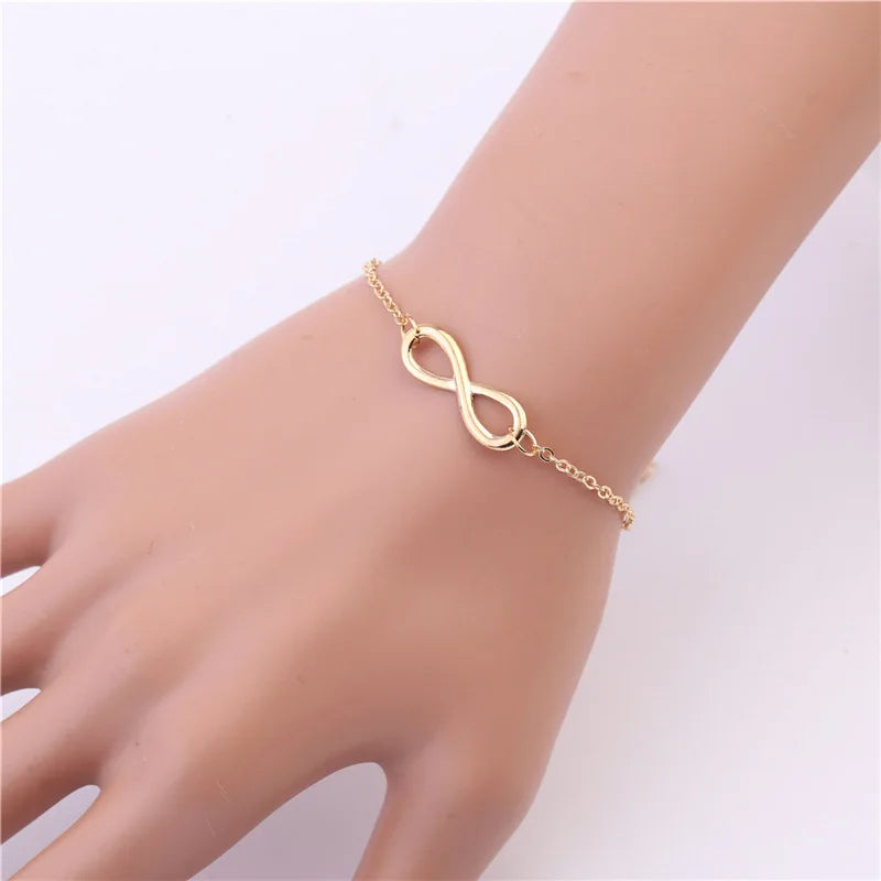 Women's Zinc Alloy Infinity Charm Chain Bracelet