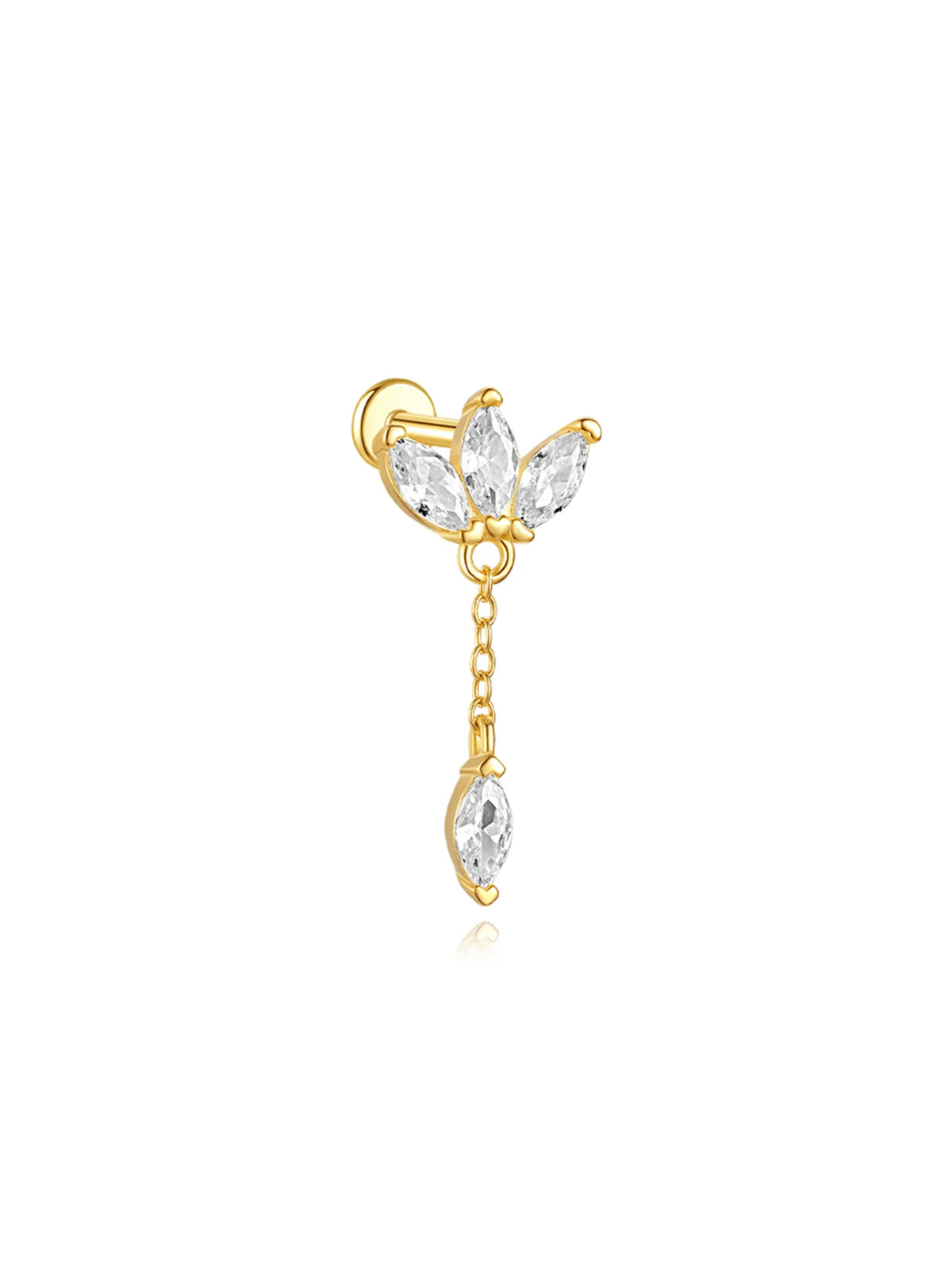 Women's 925 Sterling Silver Zircon Cartilage Stud Earring