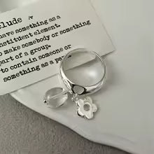 Women's 925 Sterling Silver Hollow Out Flower Ring