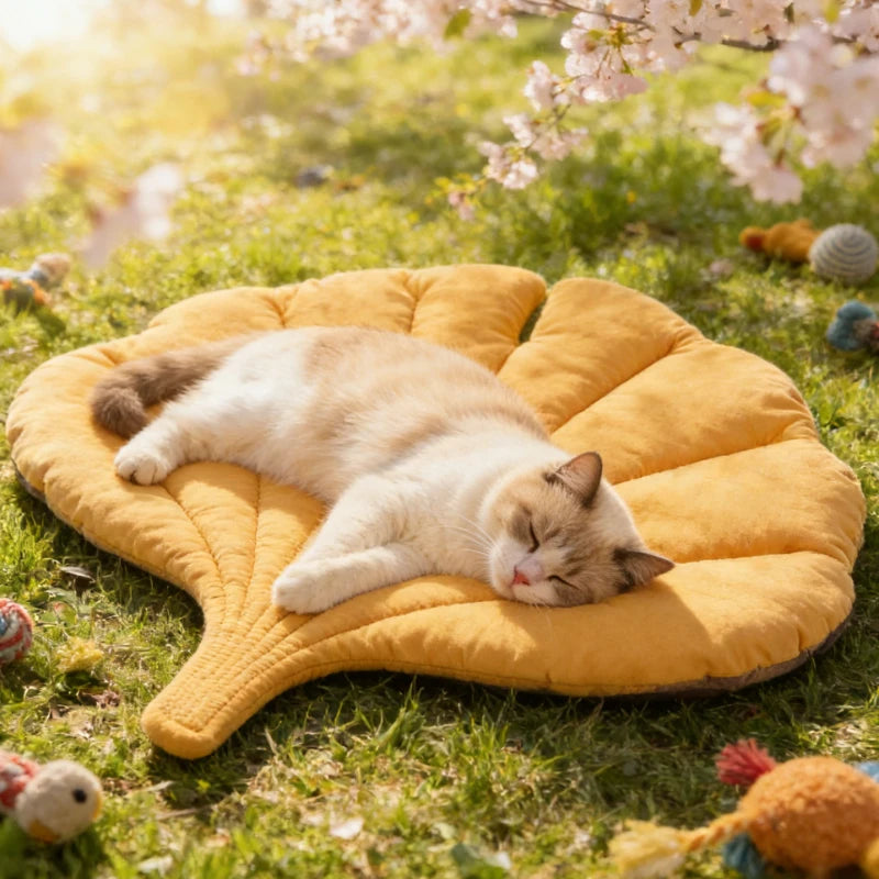Leaf Shape Reversible Pet Cushion Bed Mat