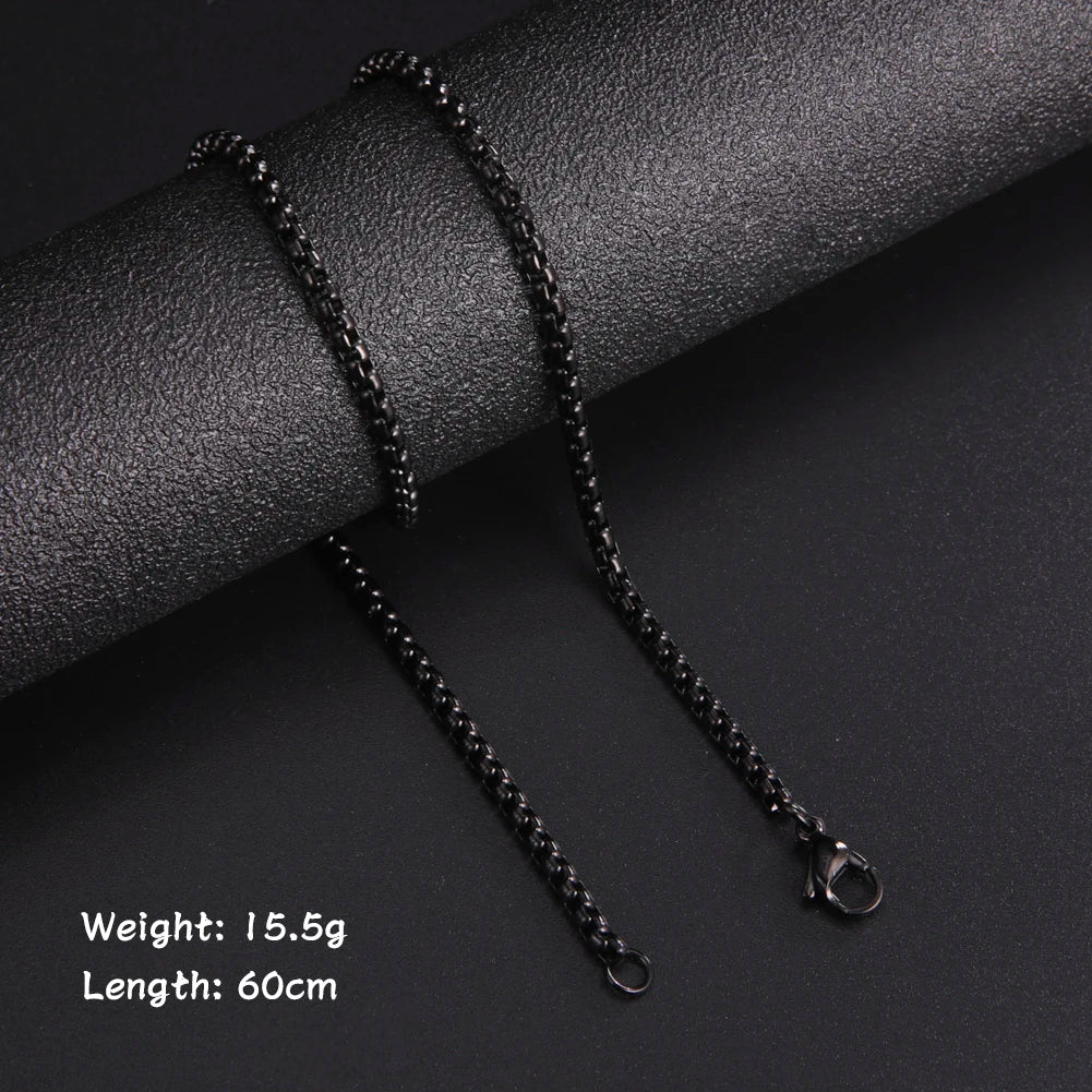 Men's Stainless Steel 60cm Box Chain Necklace