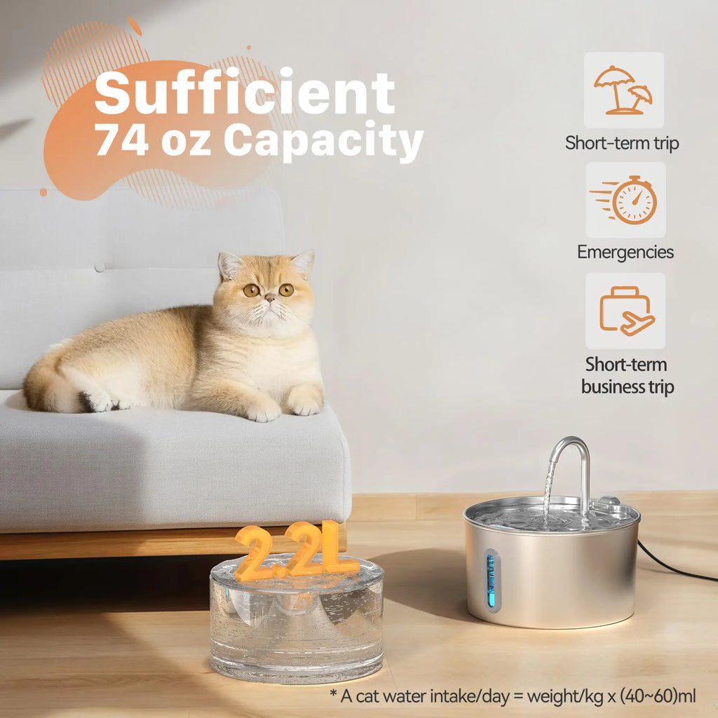 Automatic Stainless Steel Pet Water Fountain Dispenser