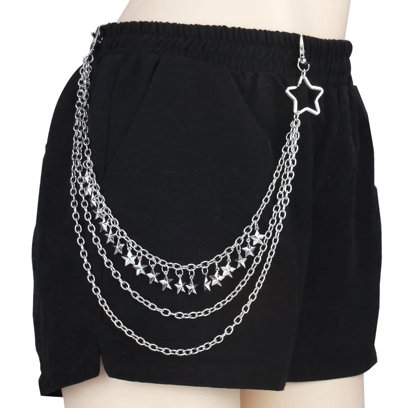 Unisex Zinc Alloy Punk Multilayer Pants Chain
