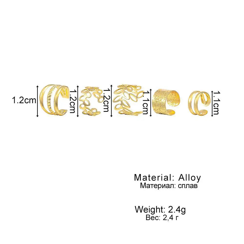 Unisex Zinc Alloy Geometric Ear Cuff Set