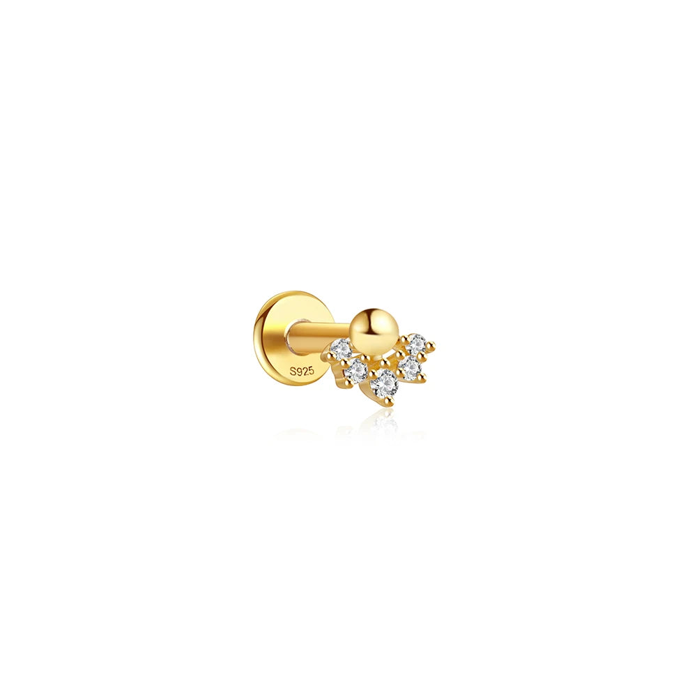 Women's 925 Sterling Silver Zircon Cartilage Stud Earring