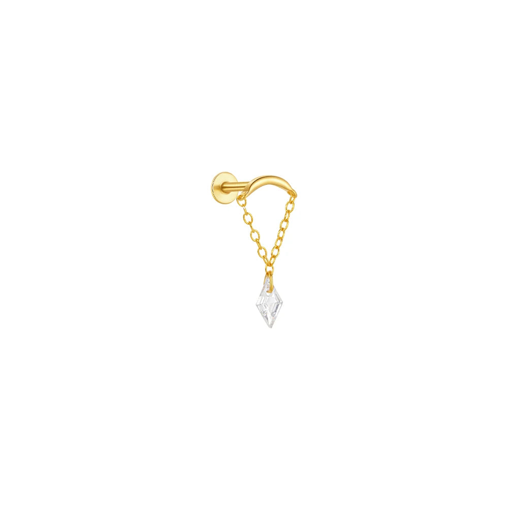 Women's 925 Sterling Silver Zircon Cartilage Stud Earring