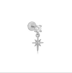 Women's 925 Sterling Silver Zircon Cartilage Stud Earring
