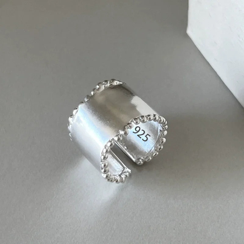 Women's 925 Sterling Silver Hollow Out Flower Ring