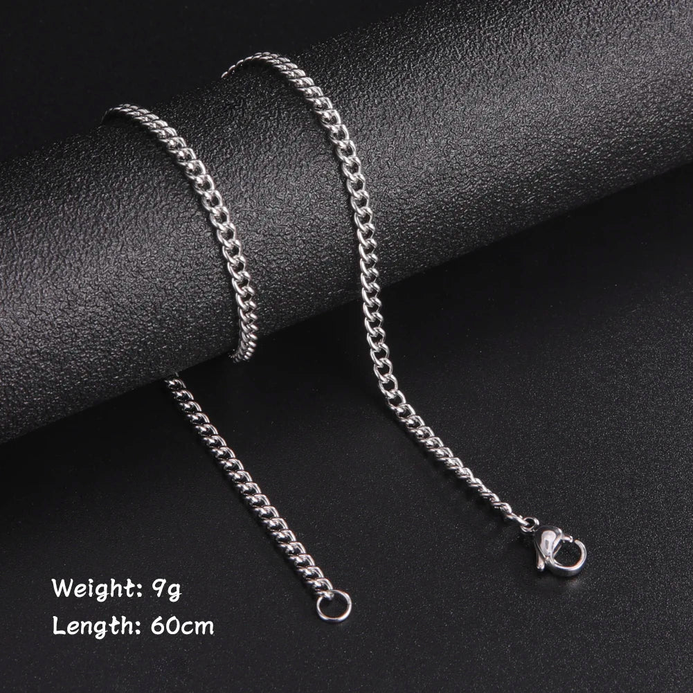 Men's Stainless Steel 60cm Box Chain Necklace