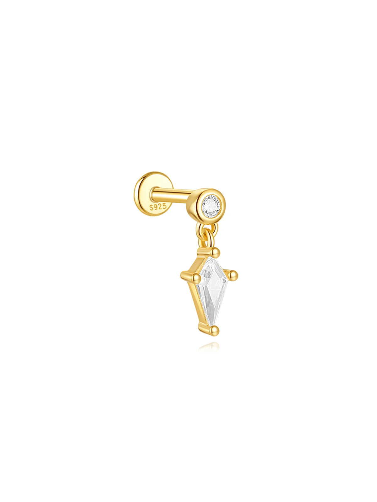 Women's 925 Sterling Silver Zircon Cartilage Stud Earring