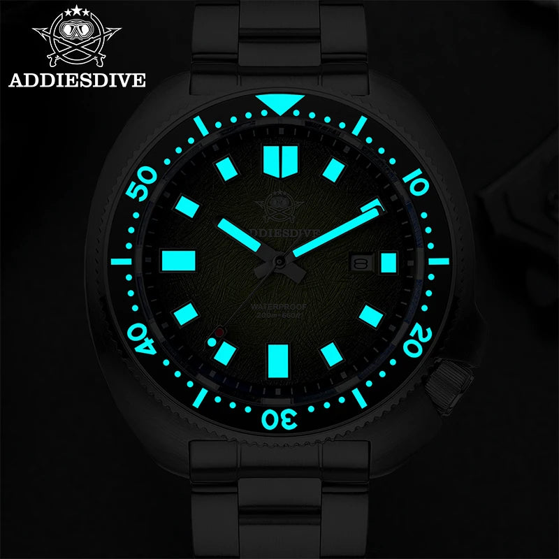 Men's Stainless Steel Luminous Quartz Diver Watch