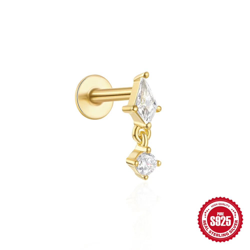 Women's 925 Sterling Silver Zircon Cartilage Stud Earring