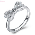 Women's 925 Sterling Silver Bowknot Cubic Zirconia Ring