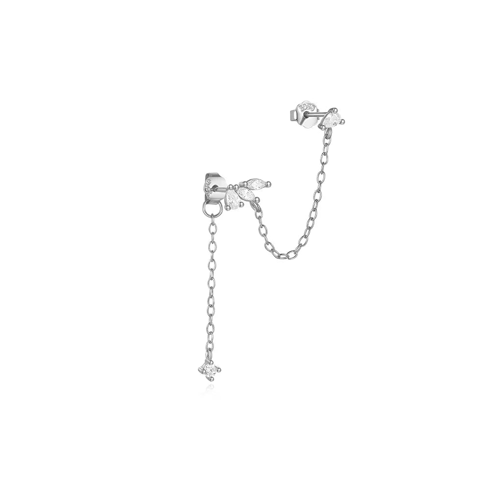 Women's 925 Sterling Silver Zircon Cartilage Stud Earring