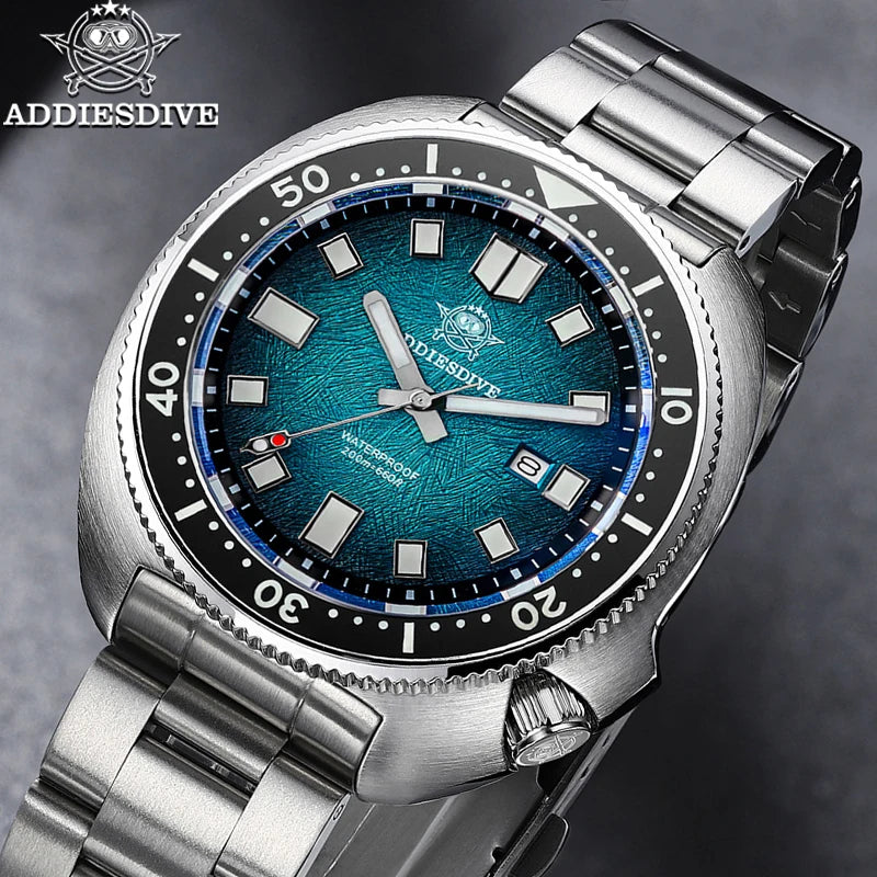 Men's Stainless Steel Luminous Quartz Diver Watch