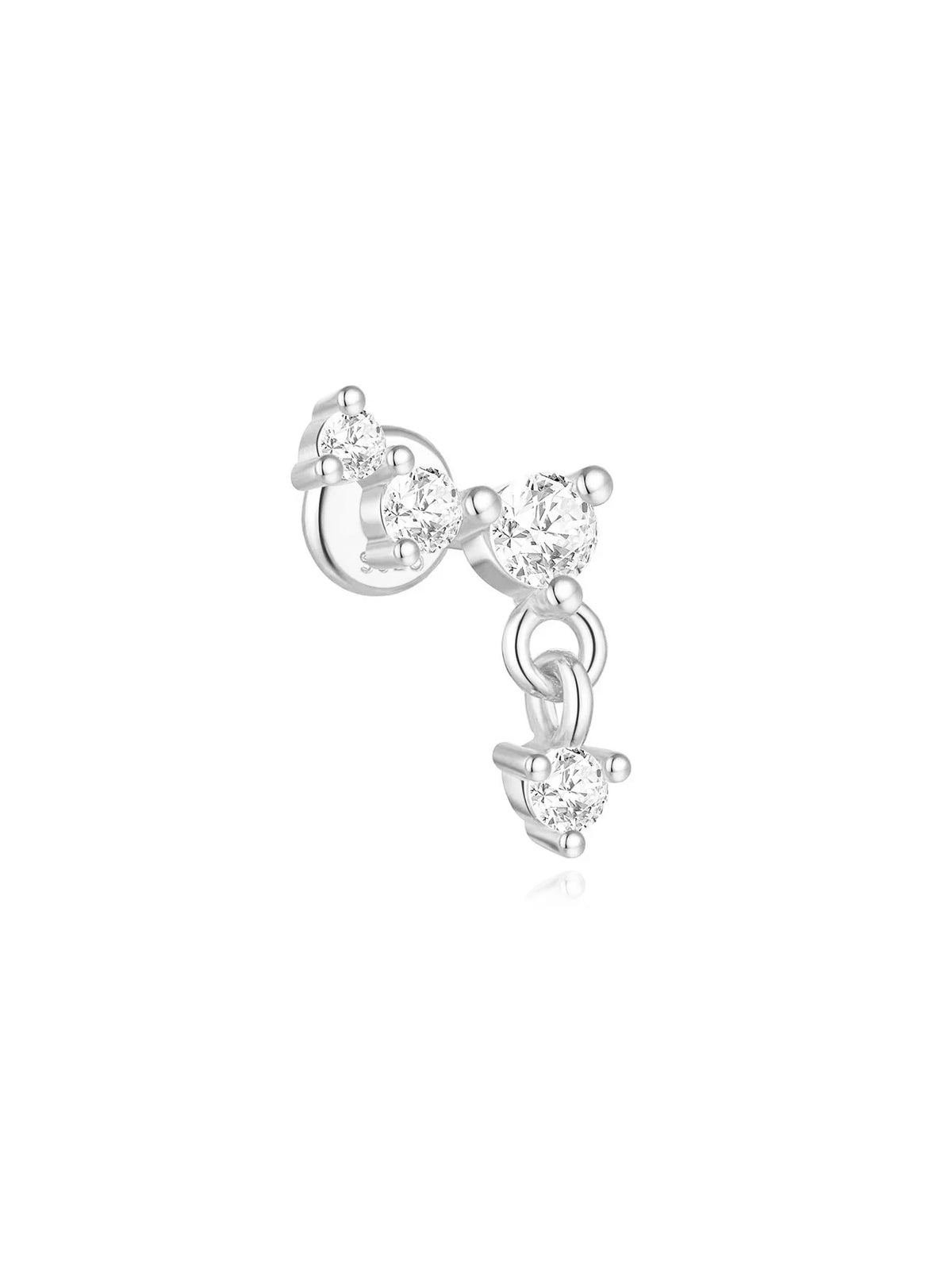 Women's 925 Sterling Silver Zircon Cartilage Stud Earring
