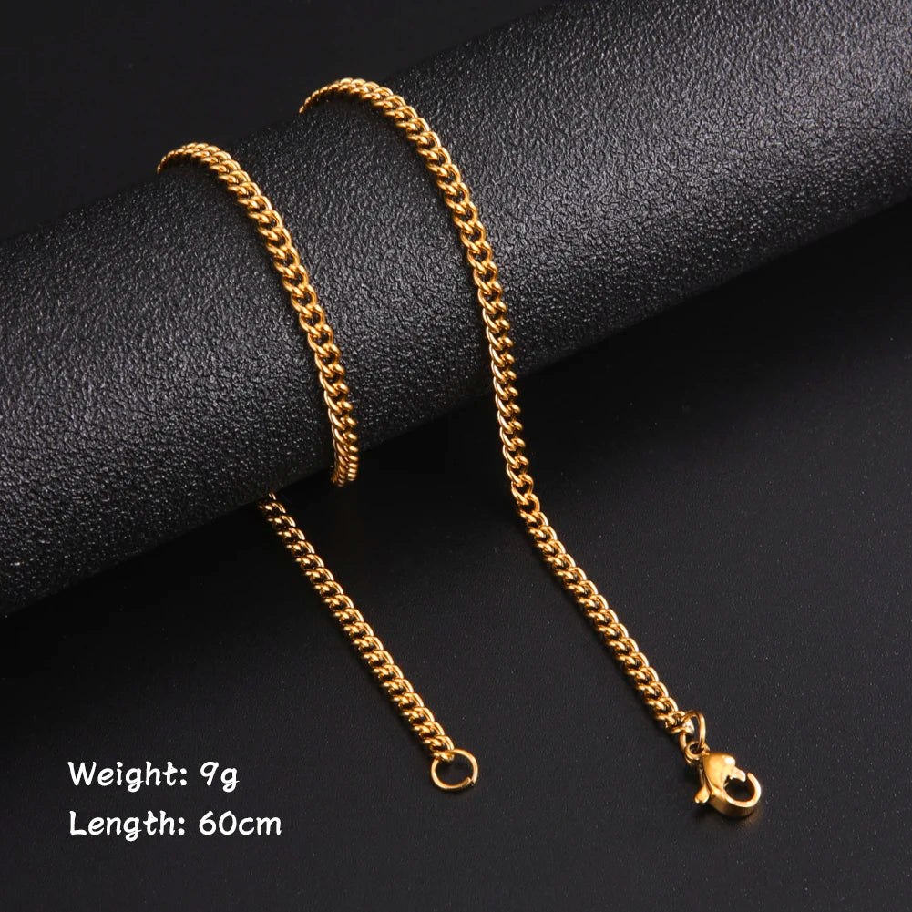 Men's Stainless Steel 60cm Box Chain Necklace