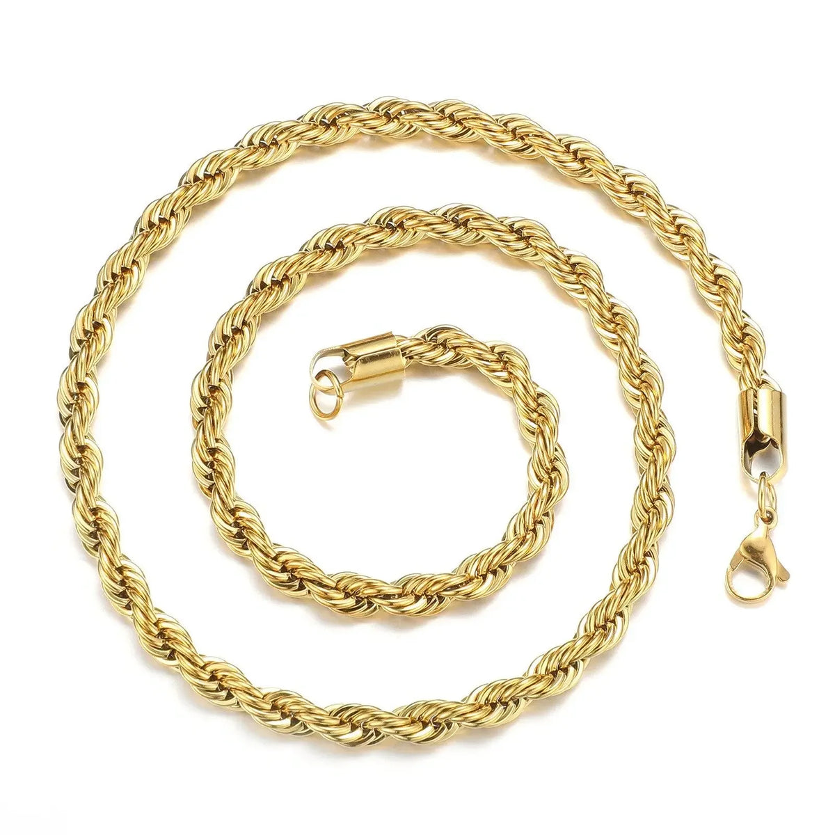 Unisex Stainless Steel Twisted Rope Chain Necklace