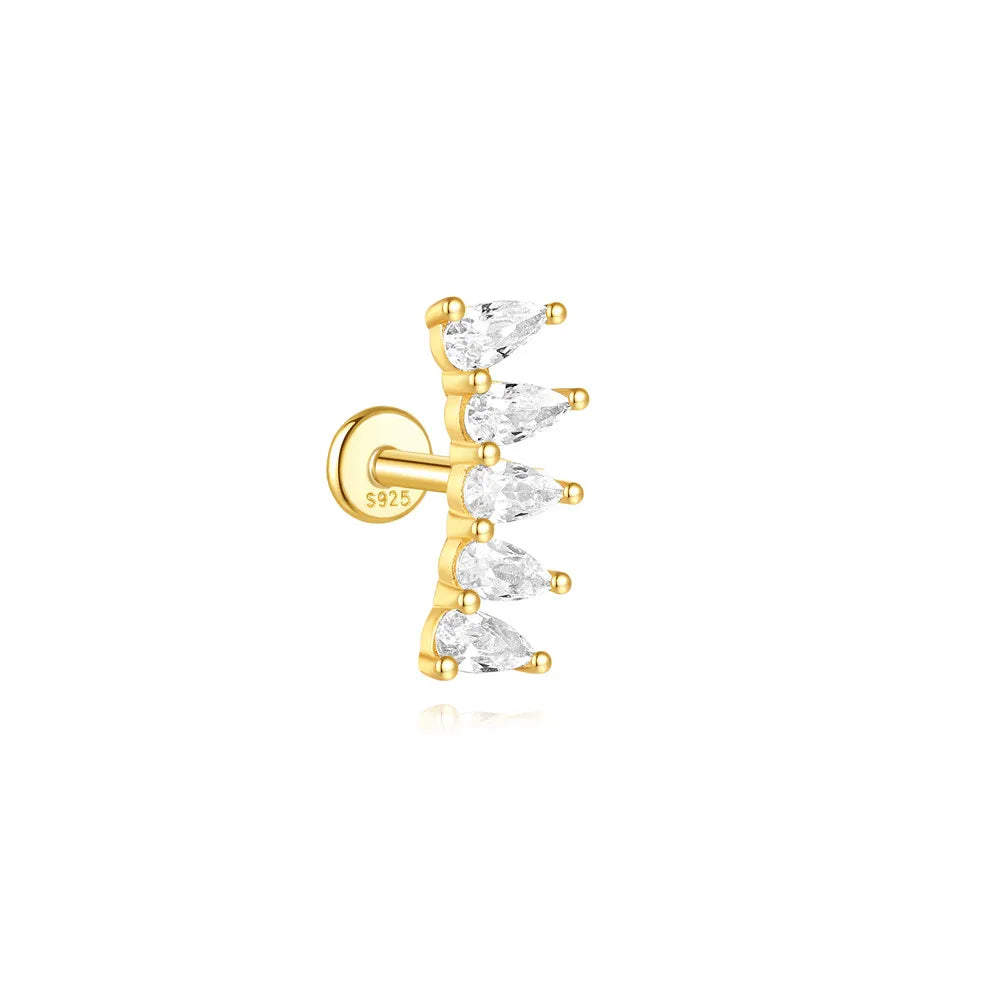 Women's 925 Sterling Silver Zircon Cartilage Stud Earring