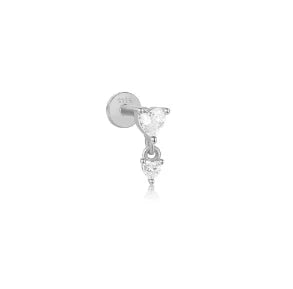 Women's 925 Sterling Silver Zircon Cartilage Stud Earring