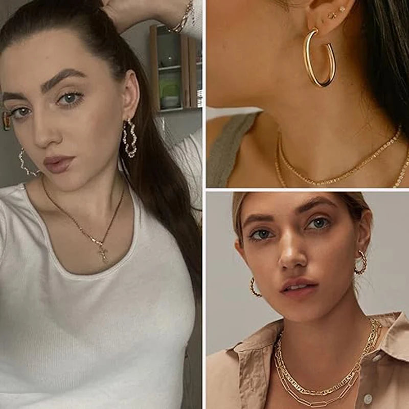 Women's Zinc Alloy Geometric Hoop Earring Set