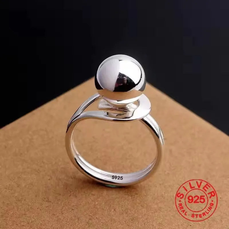 Women's 925 Sterling Silver Hollow Out Flower Ring