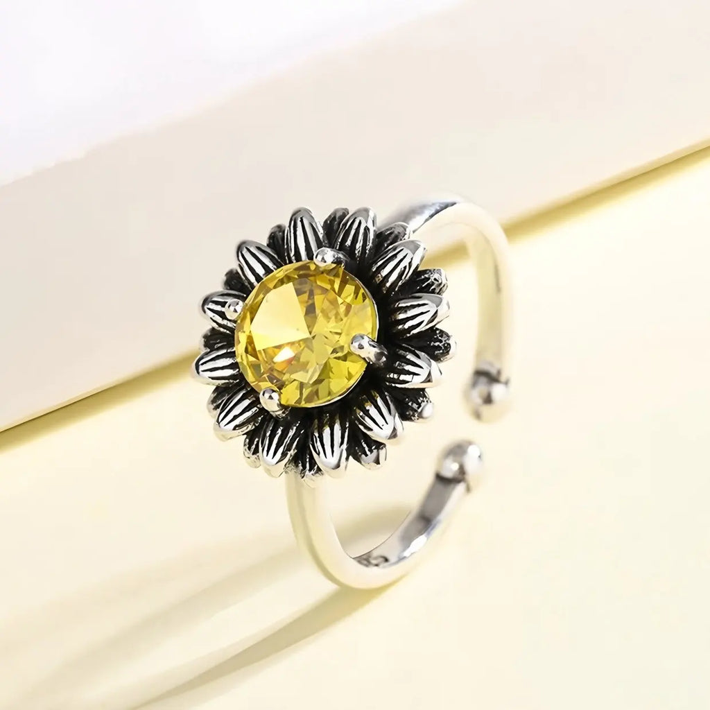 Women's 925 Sterling Silver Hollow Out Flower Ring