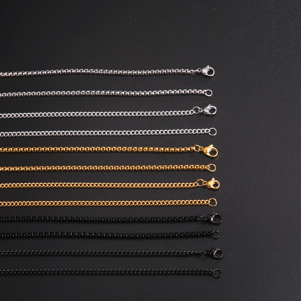 Men's Stainless Steel 60cm Box Chain Necklace