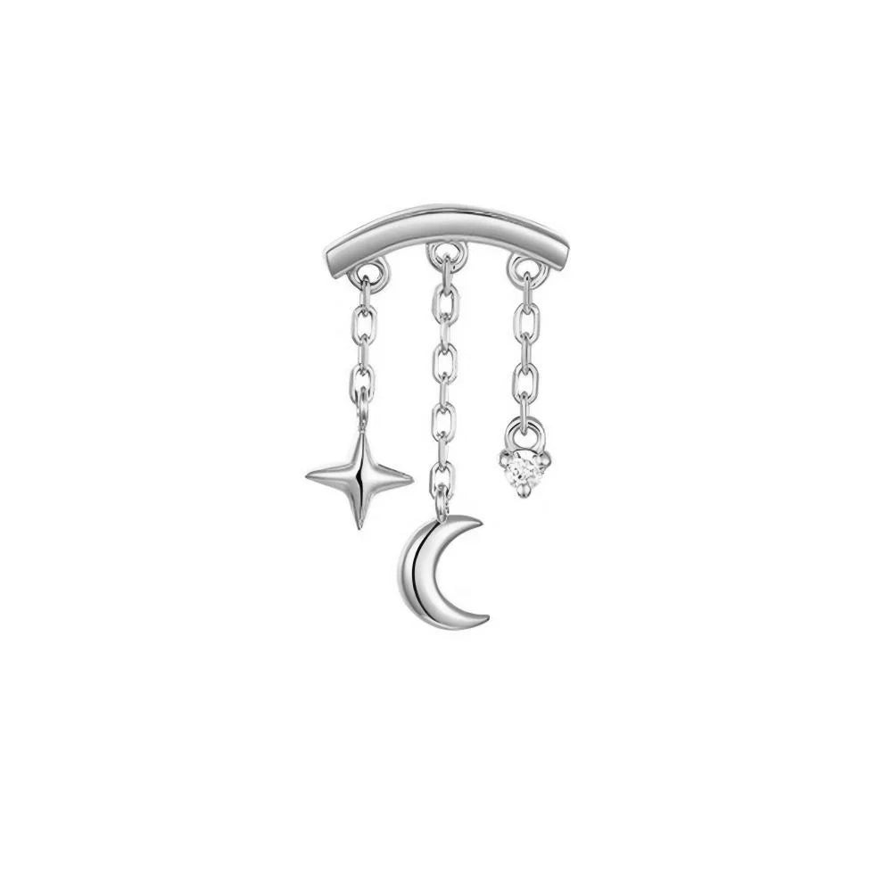 Women's 925 Sterling Silver Zircon Cartilage Stud Earring